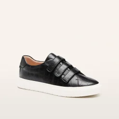 FRANKIE4 Black Sneakers-Archer Croc Emboss