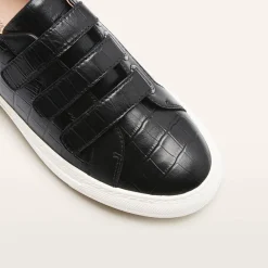FRANKIE4 Black Sneakers-Archer Croc Emboss